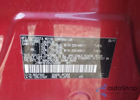 2017 Toyota Rav4 Le from USA, damaged, VIN JTMBFREV0HJ163088